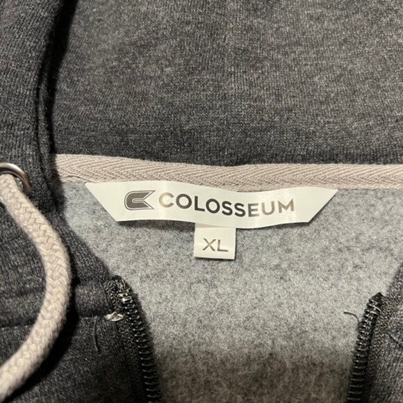 Colosseum Dark Gray Fleece Drawstring Kangaroo Pocket Hoodie Sweater Size XL - Picture 7 of 12